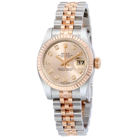 rolex lady datejust steel and rose gold